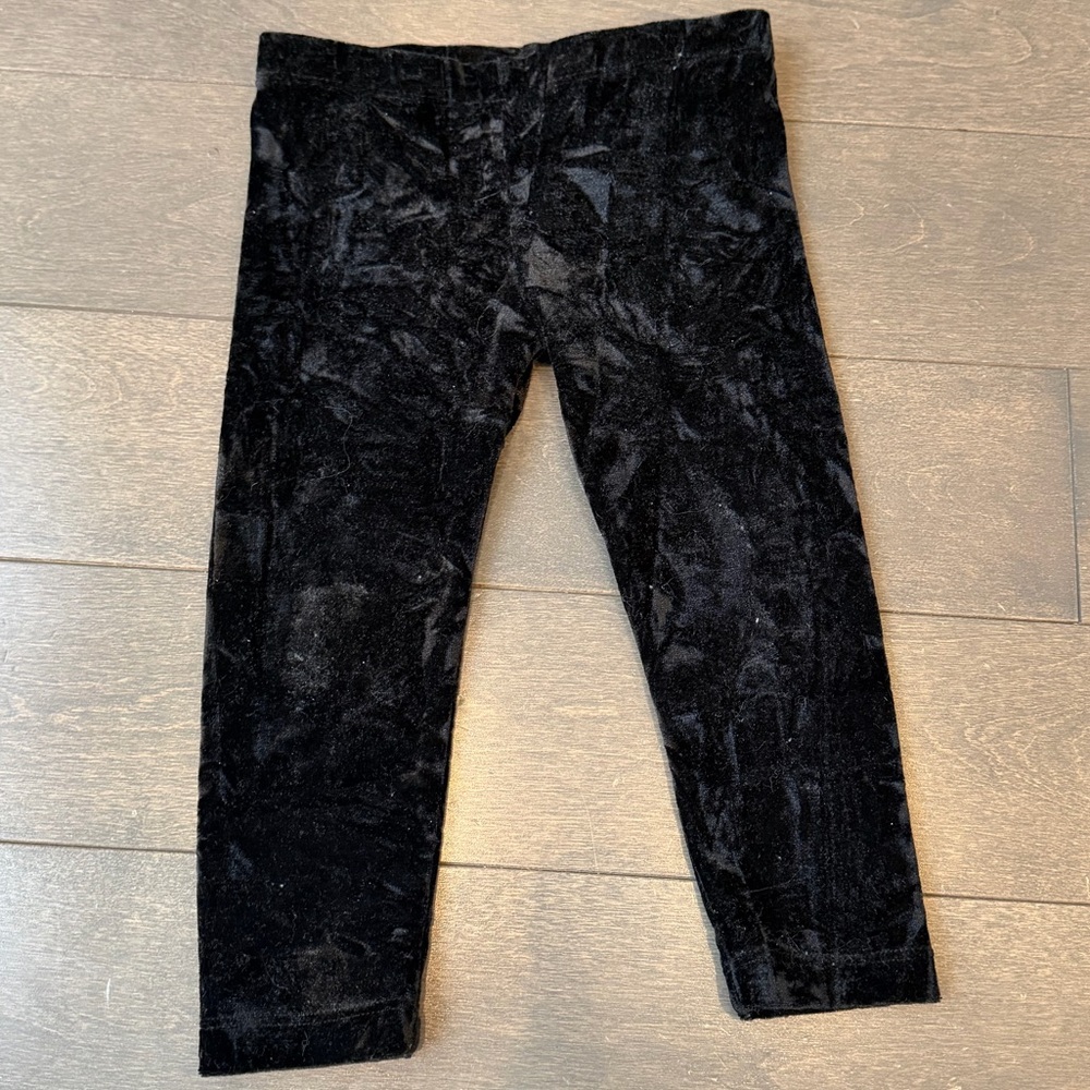 Design History Black Velvet Kids Leggings